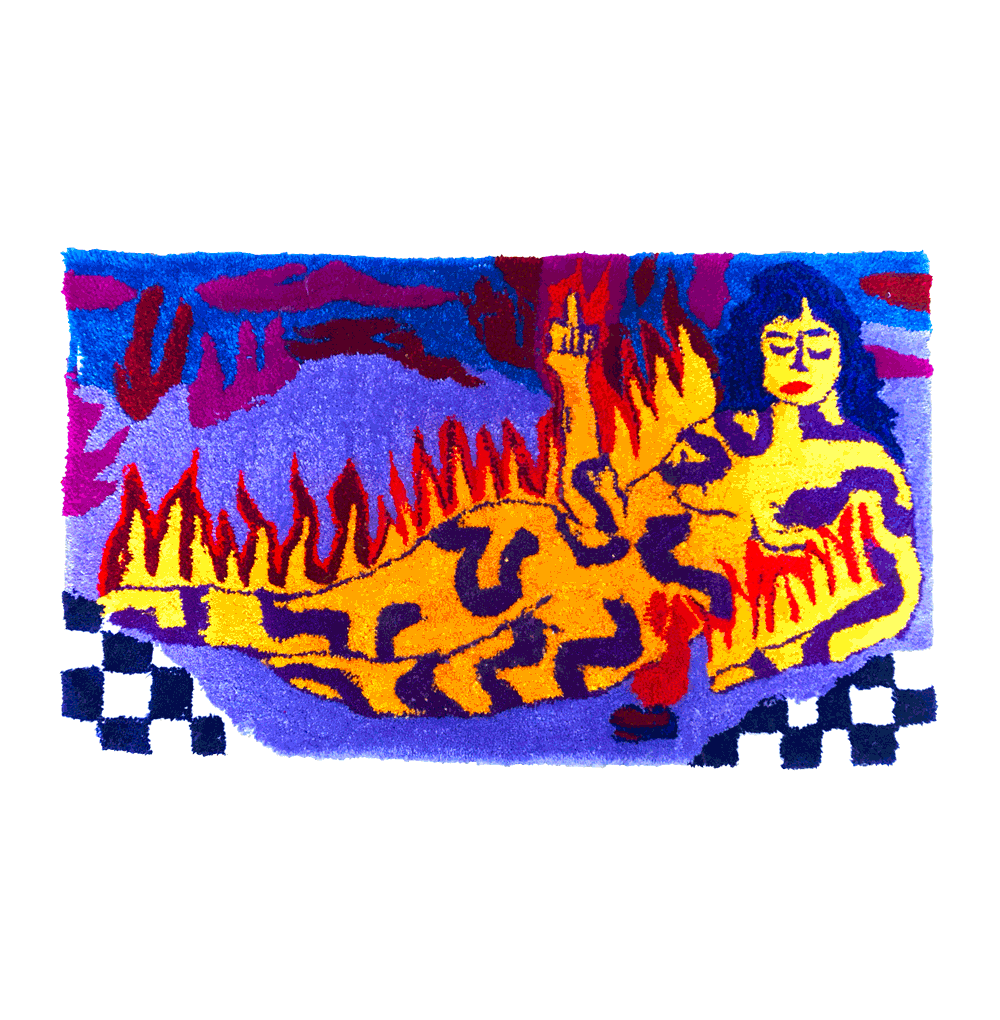 FFFuck, laines tuftés, 130 x 70 cm, 2022