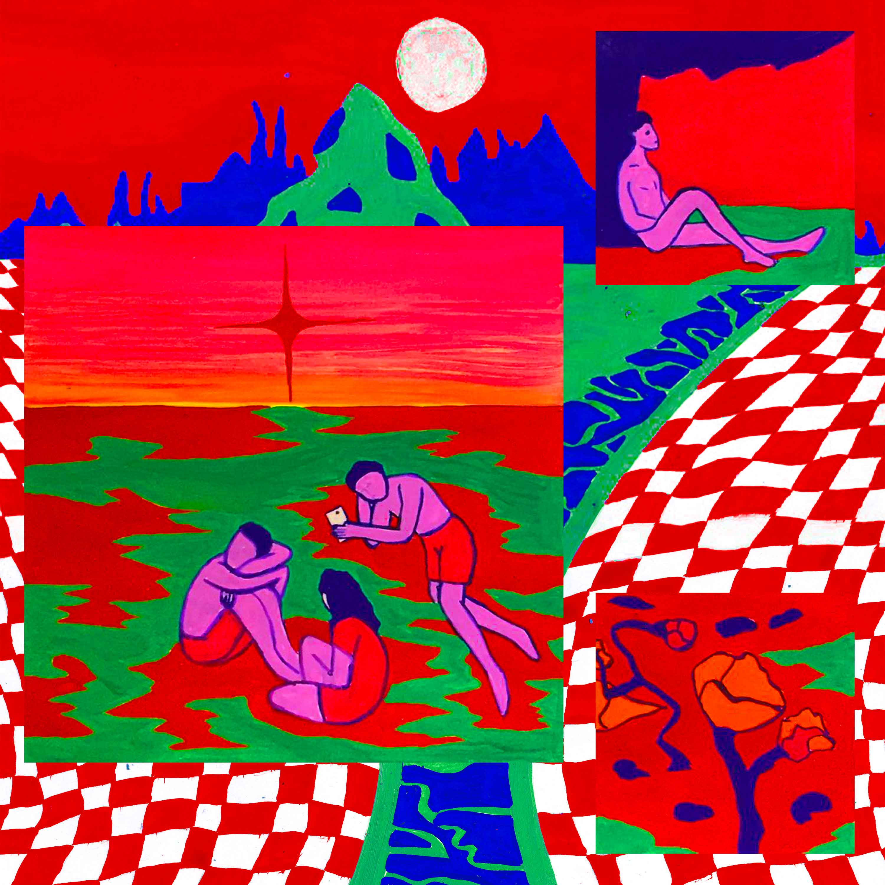 Marseille, peinture à la gouache, 20 x 20 cm