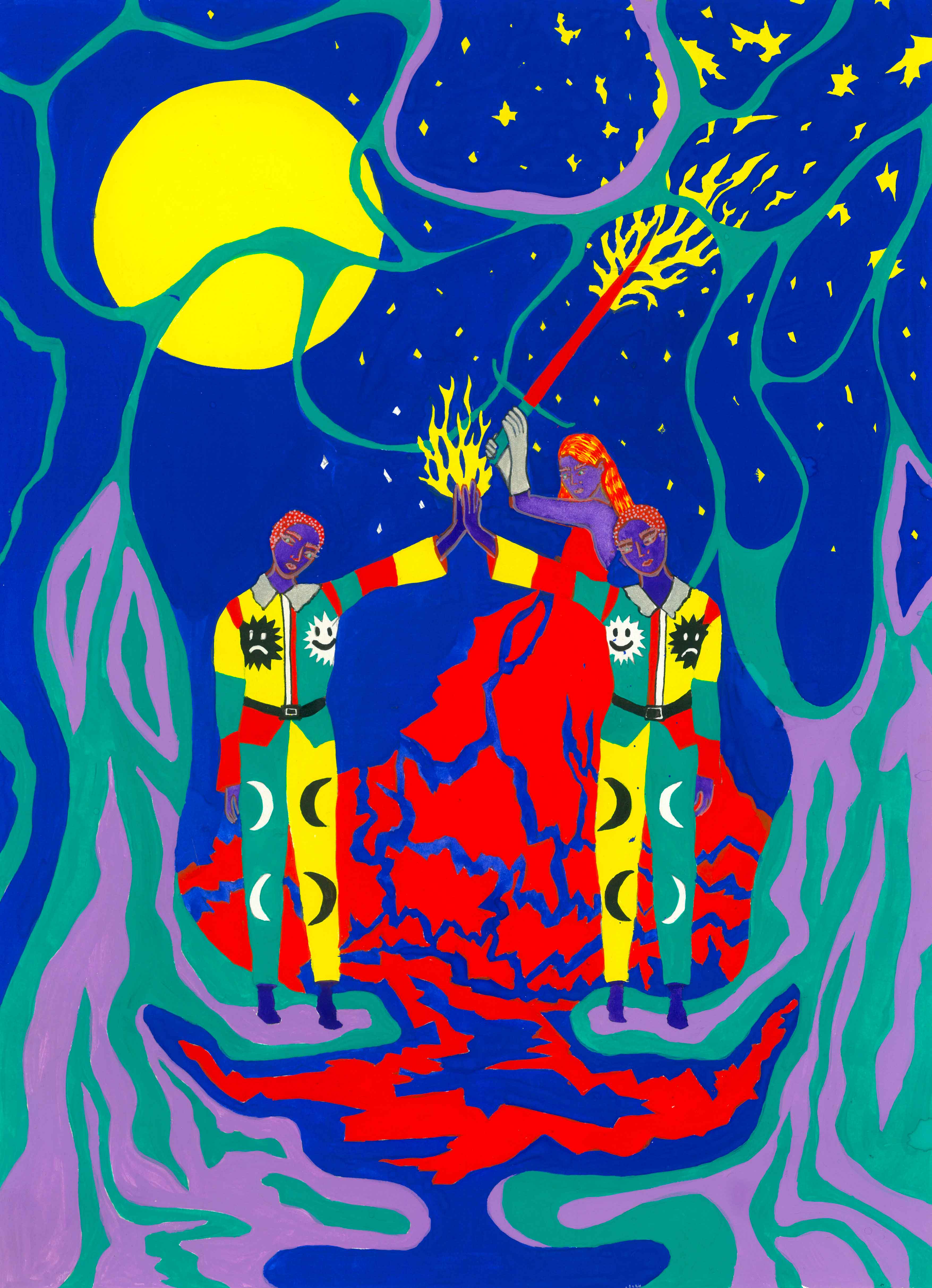 Chaos, peinture à la gouache, 29,7 x 42 cm