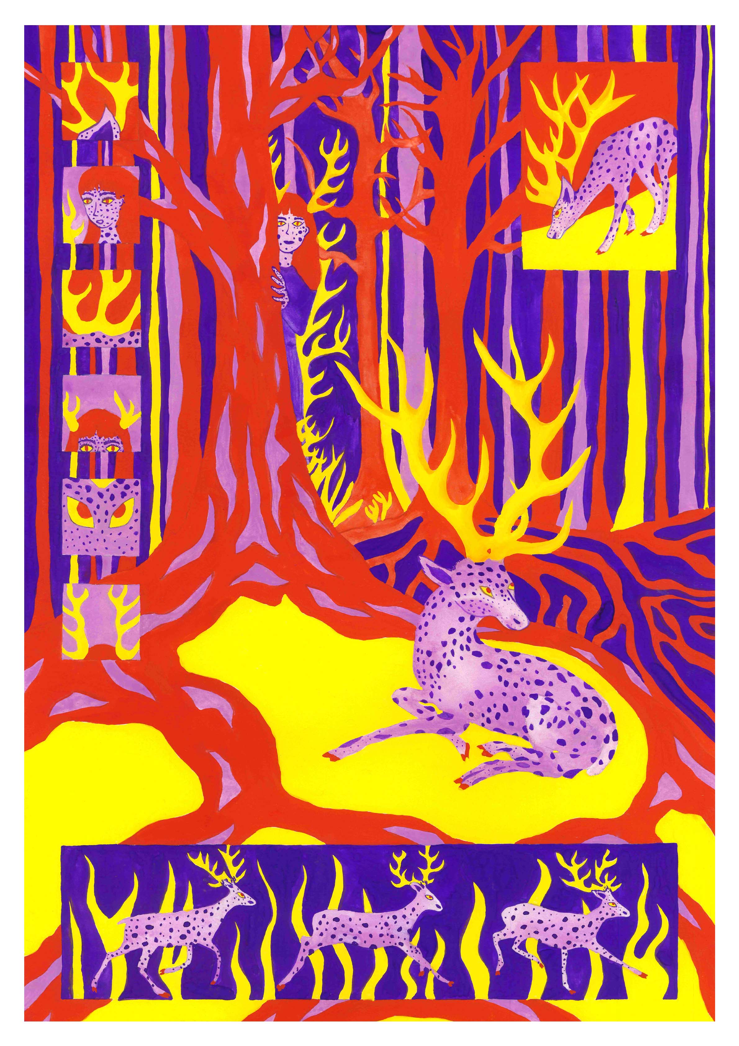 Mutation, peinture à la gouache, 29,7 x 42 cm